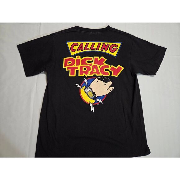 VINTAGE CALLING DICK TRACY DISNEY MOVIE T SHIRT BLACK MENS LARGE SINGLE STITCH - Picture 5 of 6